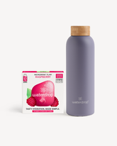 Pack Botella Tapa Bambú + Microdrink Frambuesa